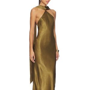 Amanda Uprichard Olive Backless Dress XS